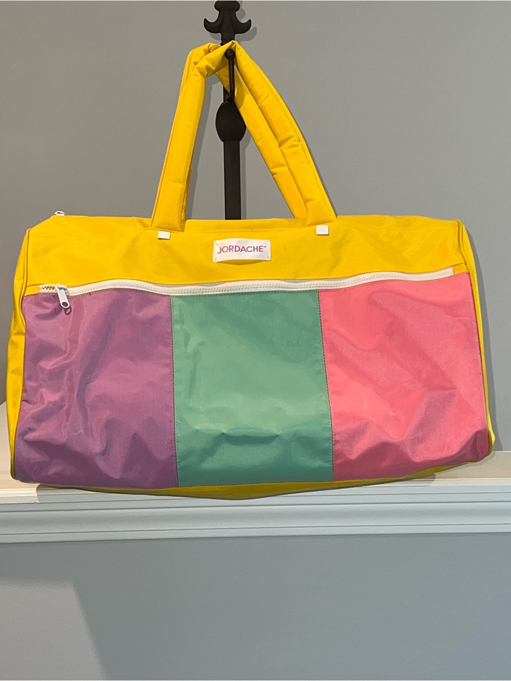 Vintage Jordache Colorblock Duffel Bag – 80s/90s Retro Travel Gym Bag